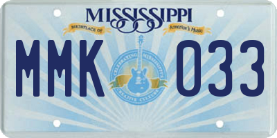 MS license plate MMK033