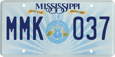MS license plate MMK037