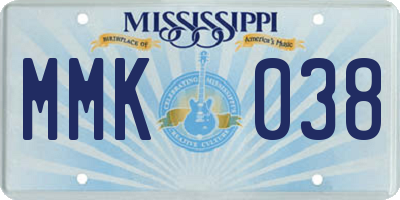 MS license plate MMK038