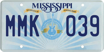 MS license plate MMK039