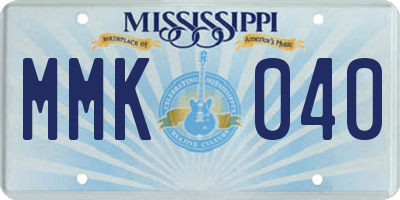 MS license plate MMK040