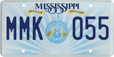 MS license plate MMK055