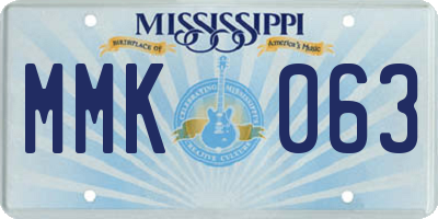 MS license plate MMK063