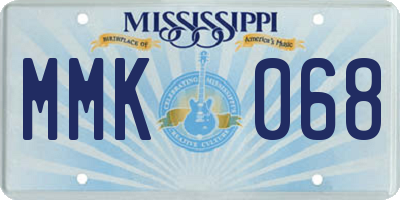 MS license plate MMK068