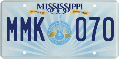 MS license plate MMK070
