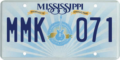 MS license plate MMK071