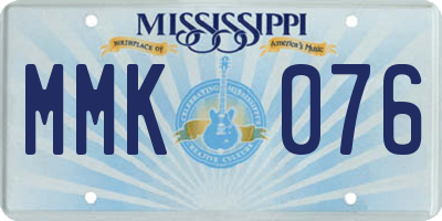 MS license plate MMK076