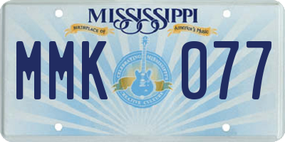 MS license plate MMK077