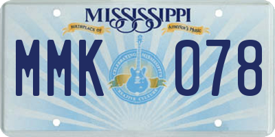 MS license plate MMK078