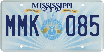 MS license plate MMK085