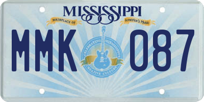 MS license plate MMK087