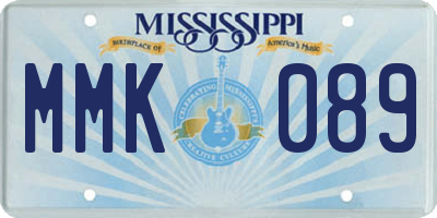 MS license plate MMK089