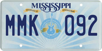 MS license plate MMK092