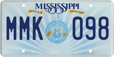 MS license plate MMK098