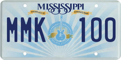 MS license plate MMK100
