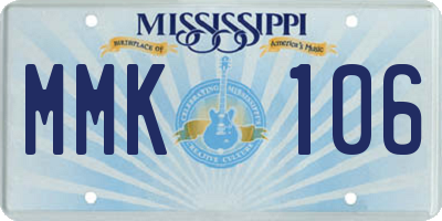MS license plate MMK106
