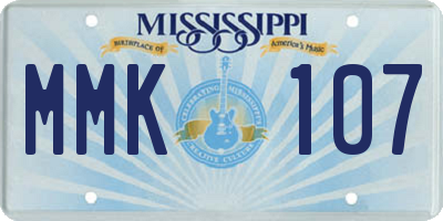 MS license plate MMK107
