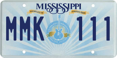 MS license plate MMK111