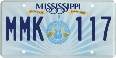 MS license plate MMK117