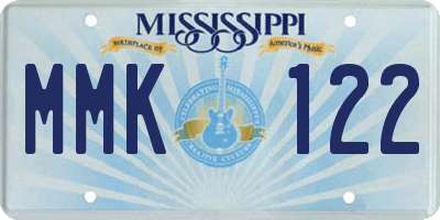 MS license plate MMK122