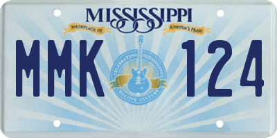 MS license plate MMK124
