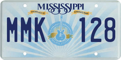 MS license plate MMK128
