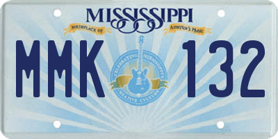 MS license plate MMK132