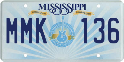 MS license plate MMK136