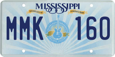 MS license plate MMK160
