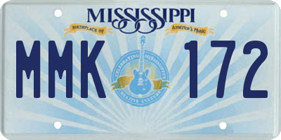 MS license plate MMK172