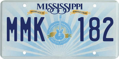 MS license plate MMK182