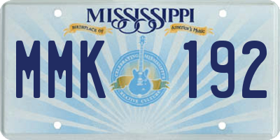 MS license plate MMK192