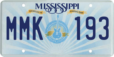 MS license plate MMK193