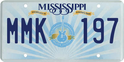 MS license plate MMK197
