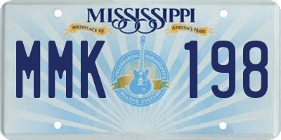 MS license plate MMK198