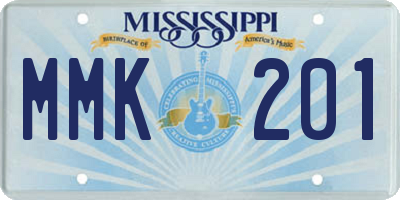MS license plate MMK201