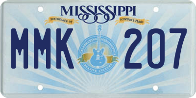 MS license plate MMK207