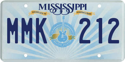MS license plate MMK212