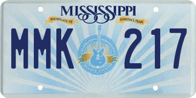MS license plate MMK217