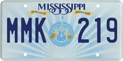 MS license plate MMK219