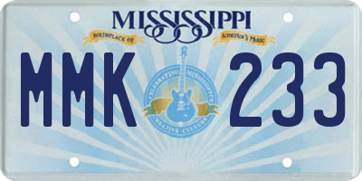 MS license plate MMK233