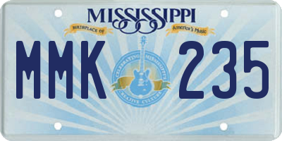 MS license plate MMK235
