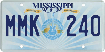 MS license plate MMK240
