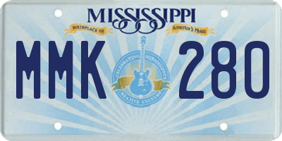 MS license plate MMK280