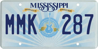 MS license plate MMK287