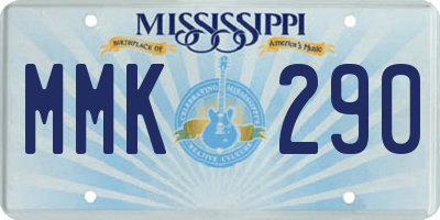 MS license plate MMK290