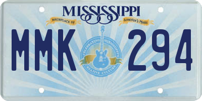 MS license plate MMK294