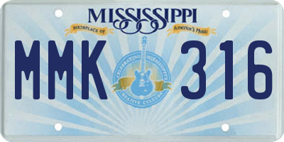 MS license plate MMK316