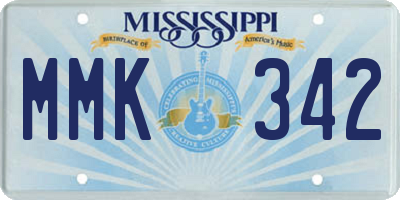 MS license plate MMK342