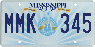 MS license plate MMK345